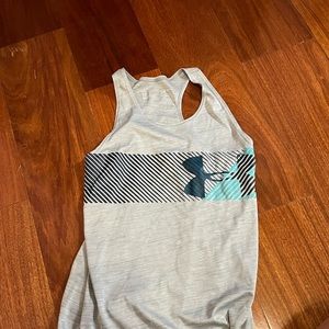 Grey and Teal Underarmor tanktop - its a youth XL/adult S - great for running
